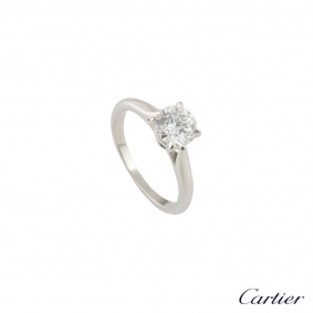 Cartier Platinum Diamond 1895 Solitaire Ring 1.02ct F/VVS2